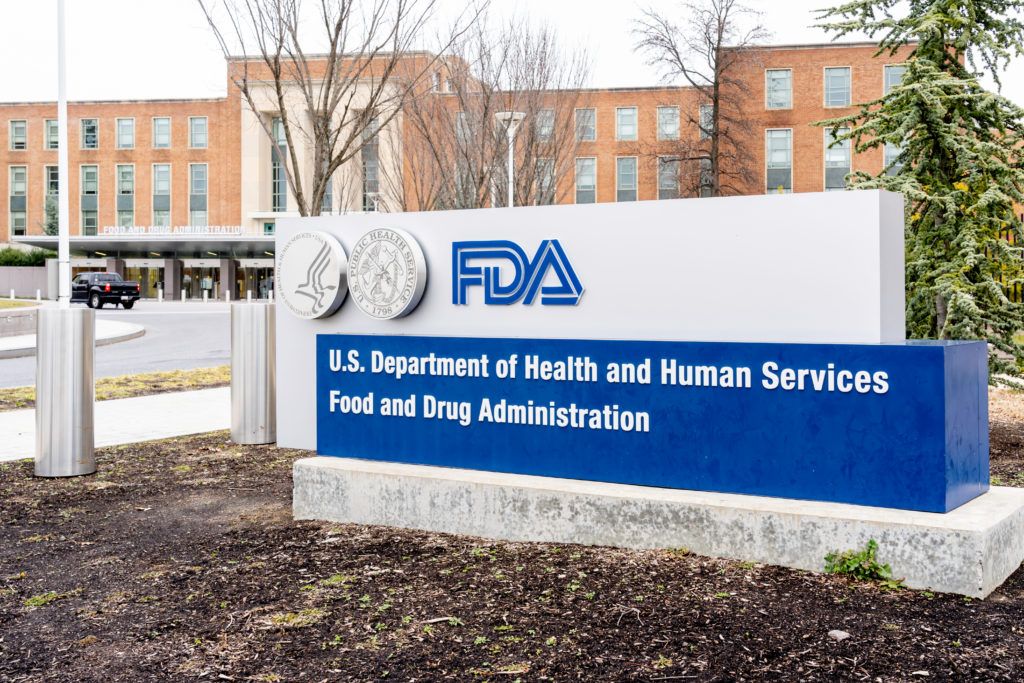 The sign outside FDA Headuqarters in Washington, D.C. FDA has started to monitor for dangerous trends in the CBD oil industry.