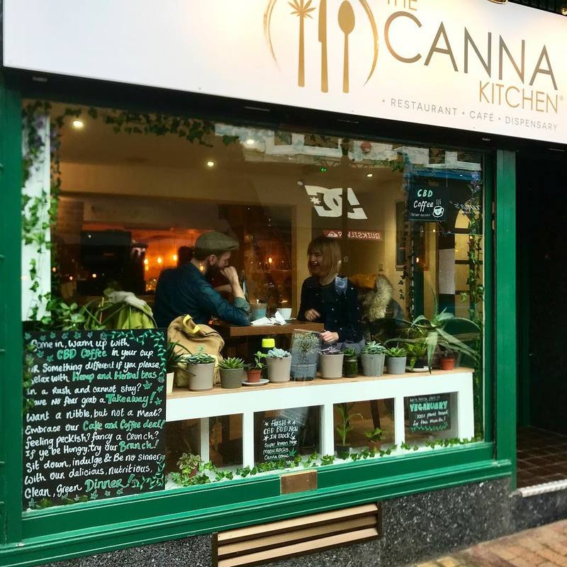 The exterior of The Canna Kitchen, a unique CBD restaurant in the UK, which was recently raided by police.
